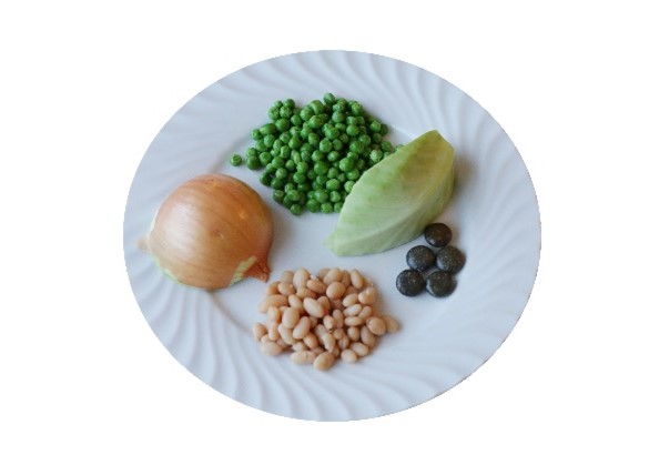 En tallerken med mat