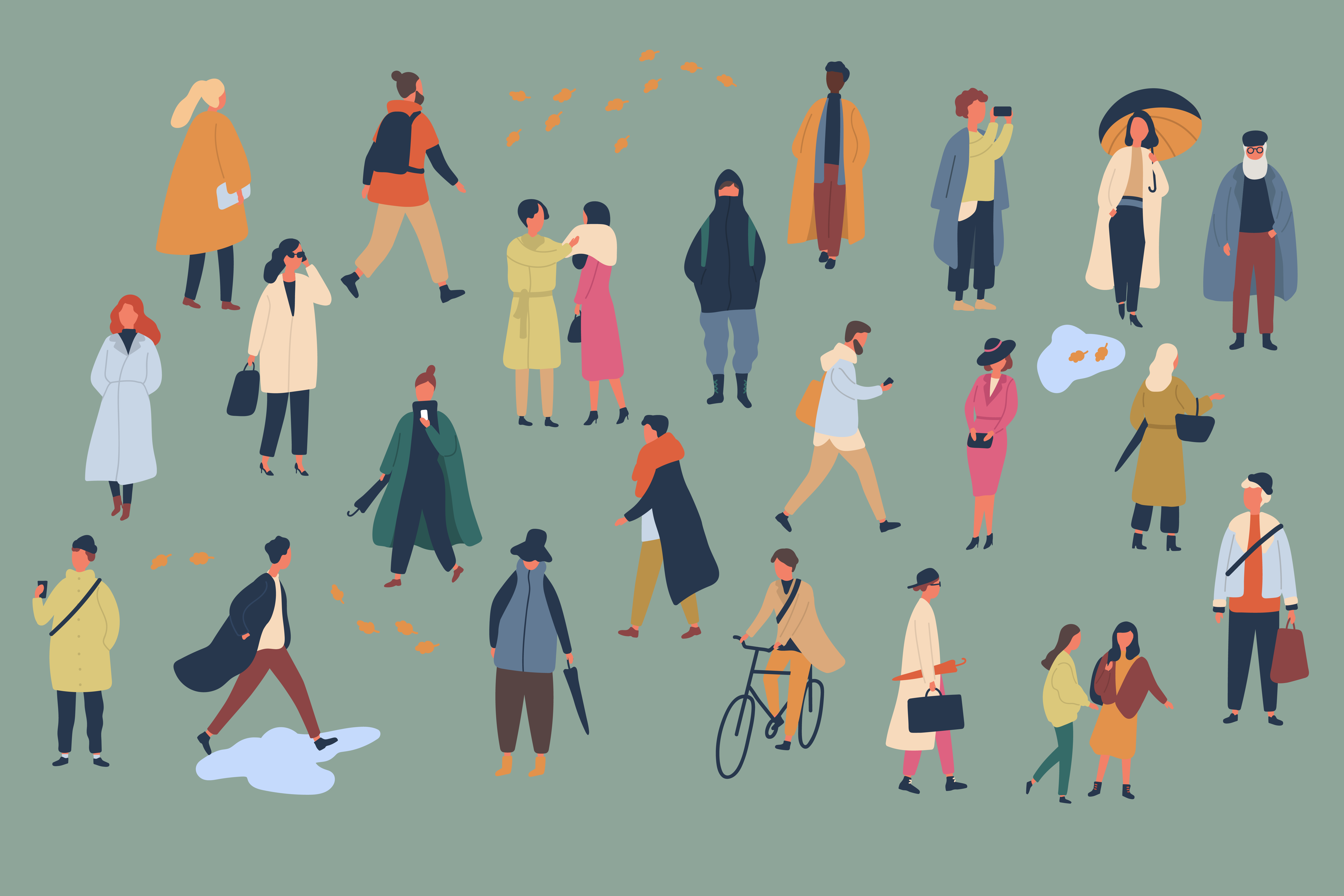 En gruppe mennesker i klær