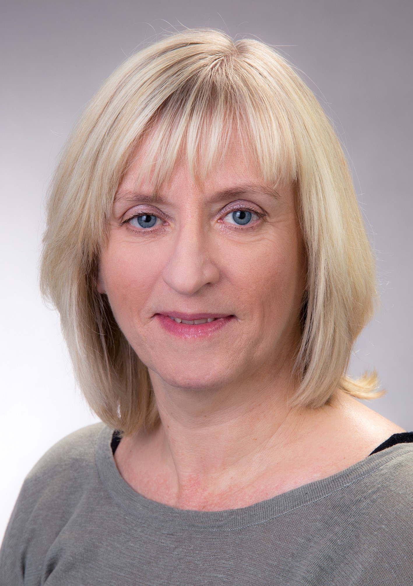 A woman with blonde hair