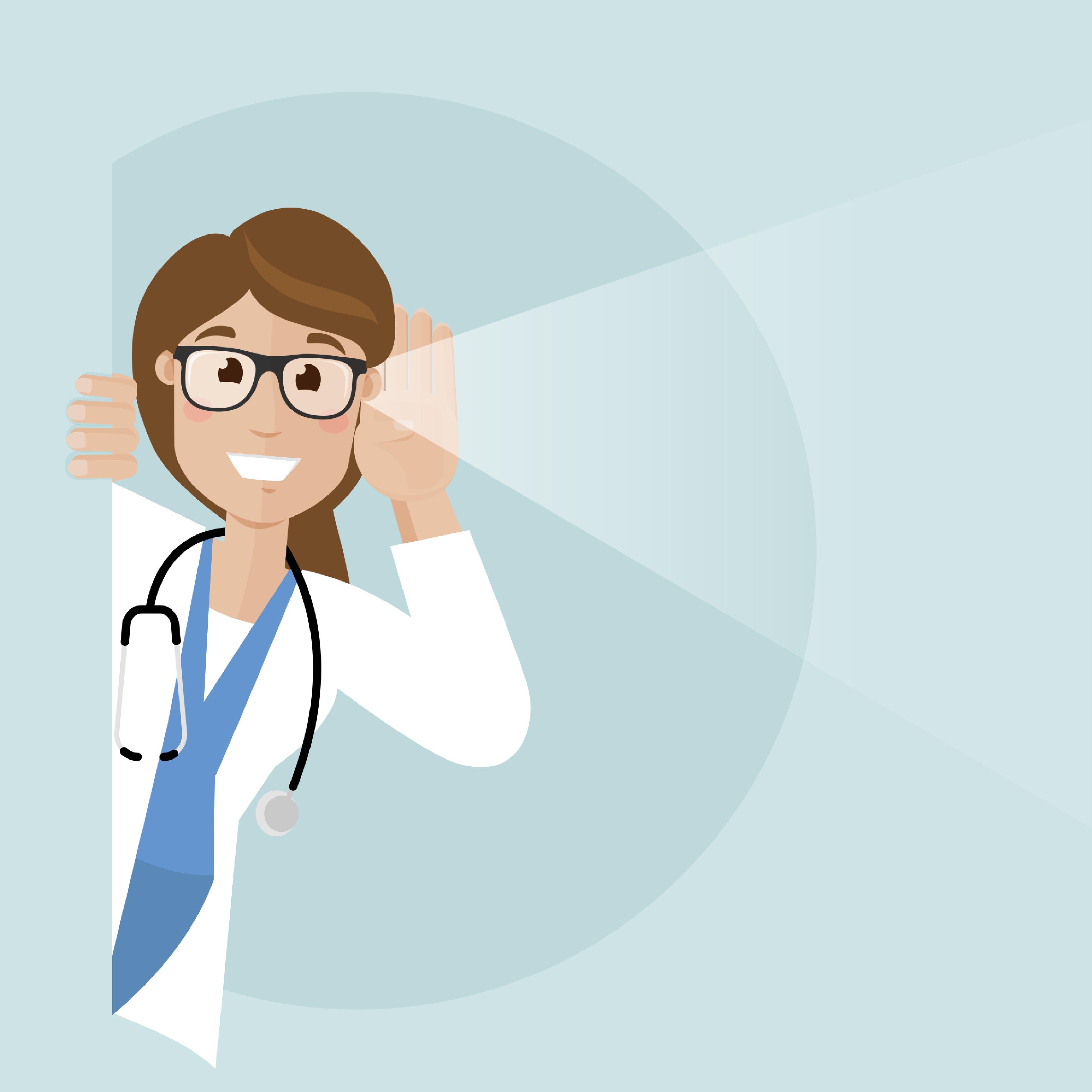 Illustrasjon lege som lytter