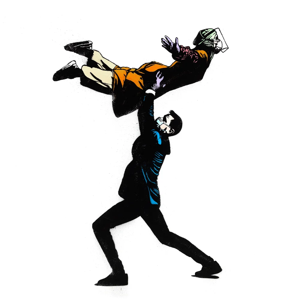 En mann og en kvinne som danser