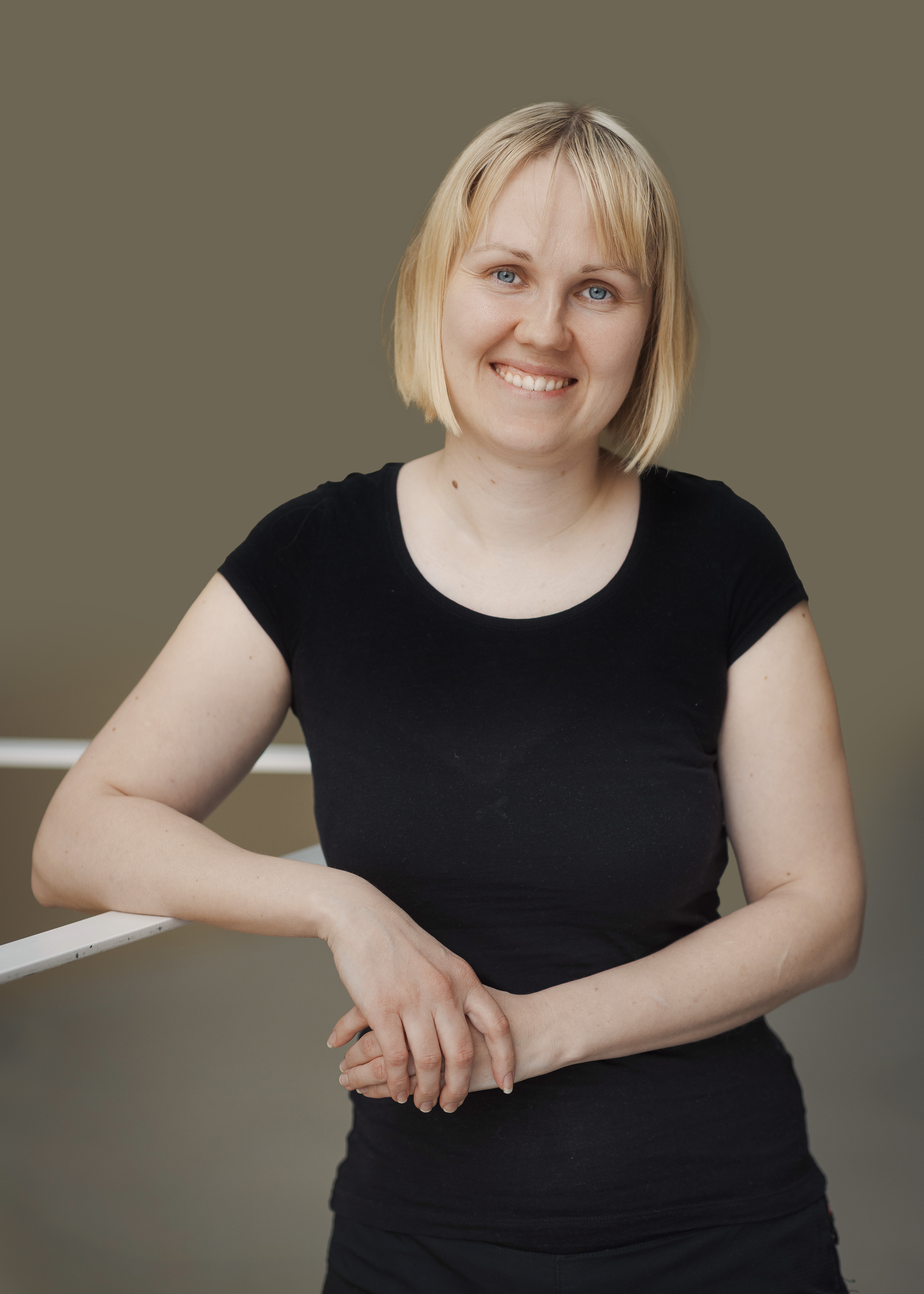 A person in a black dress