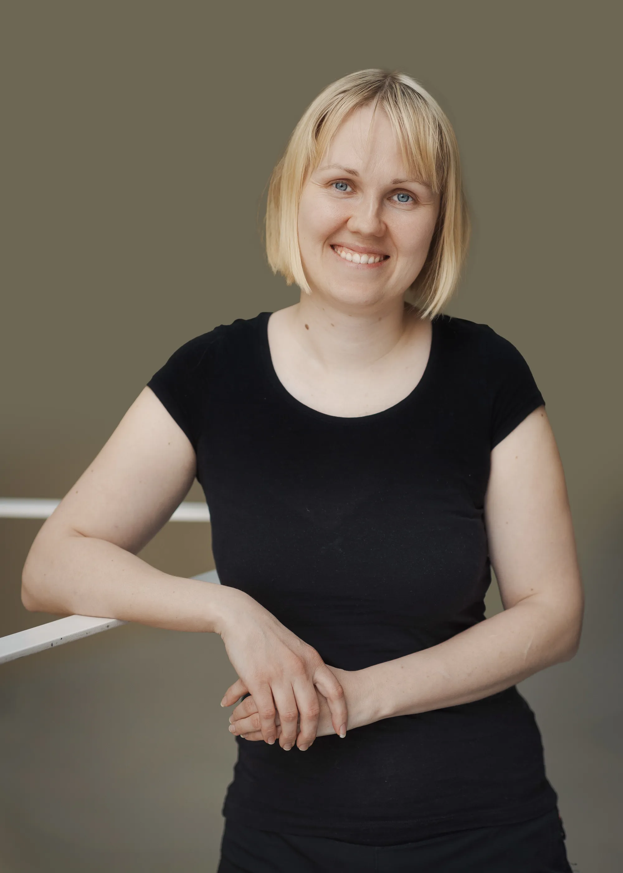A person in a black dress