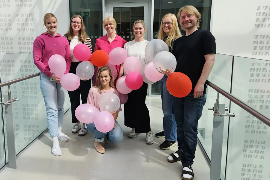 En gruppe mennesker som holder ballonger