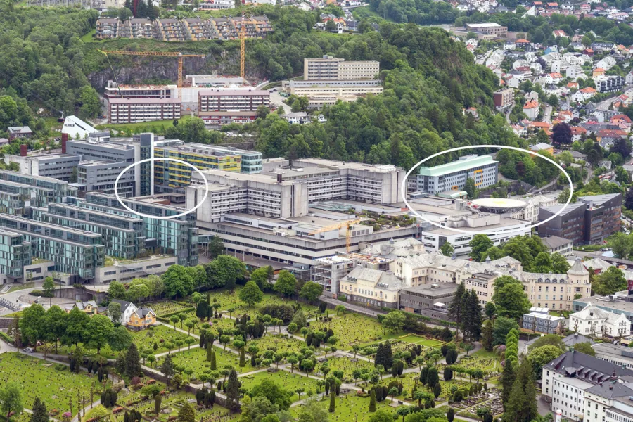 Haukelandsområdet - utbygginngområder markert