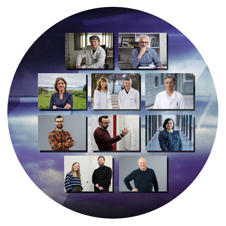 A group of people in a frame