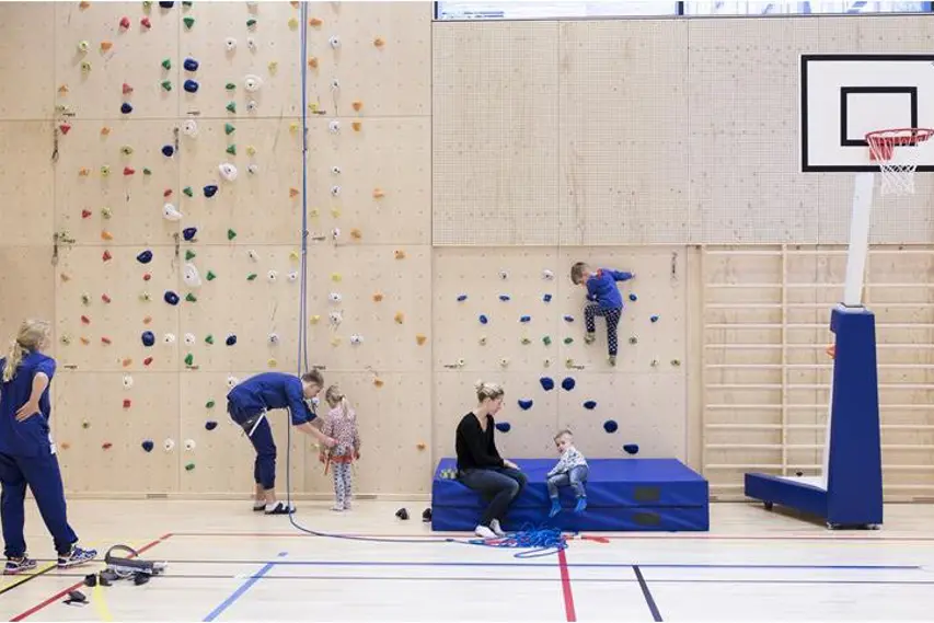 En gruppe mennesker som spiller basketball