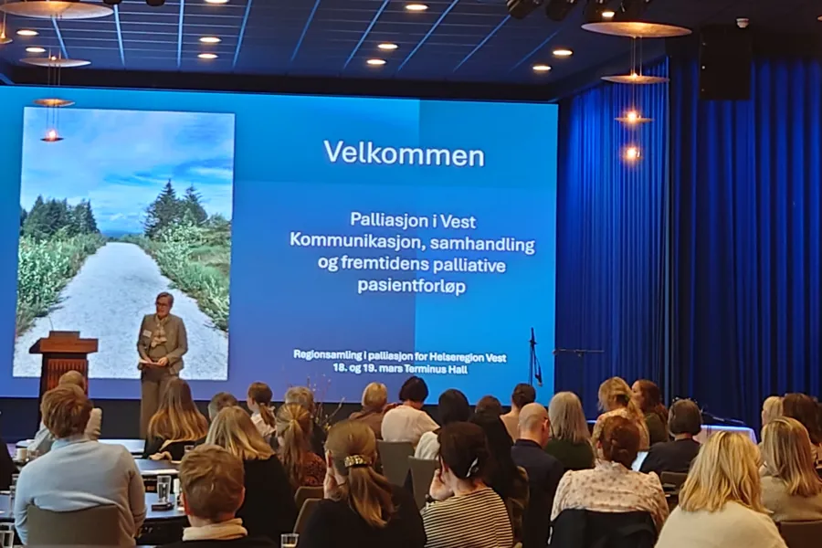 En person som holder en presentasjon for et publikum