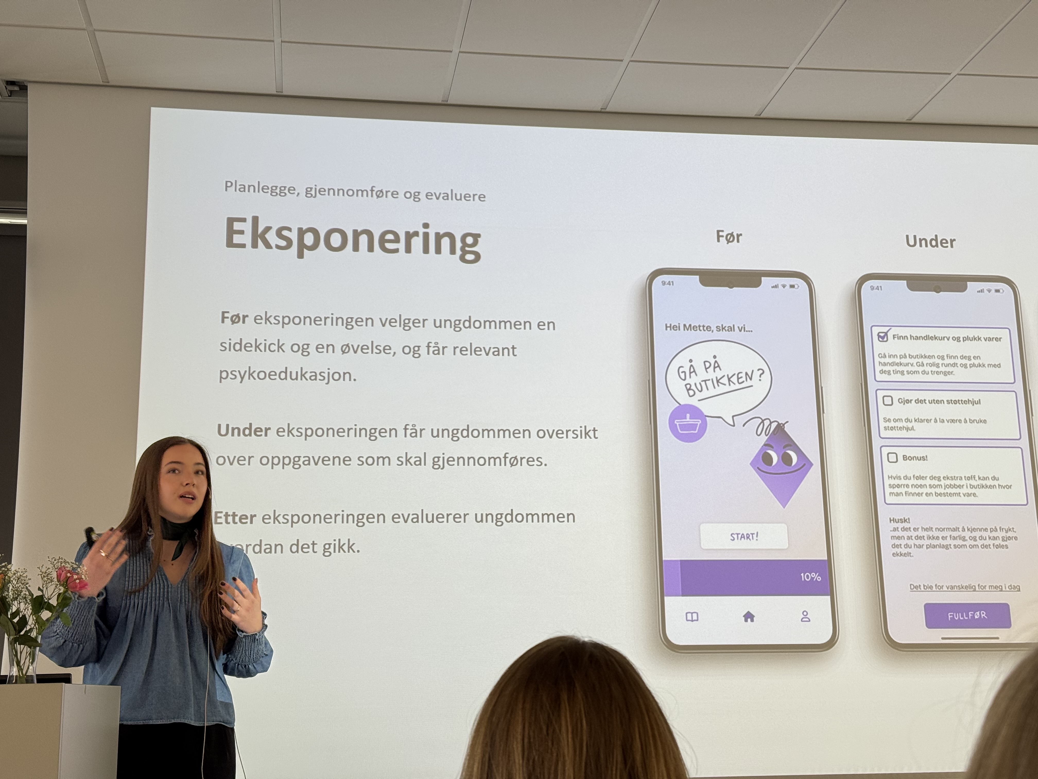 En person som holder en presentasjon