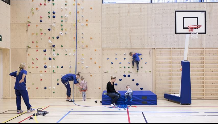 En gruppe mennesker som spiller basketball