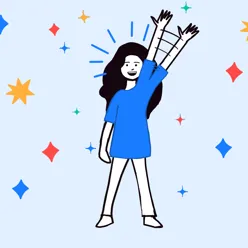 Tegning av en jente som vinker