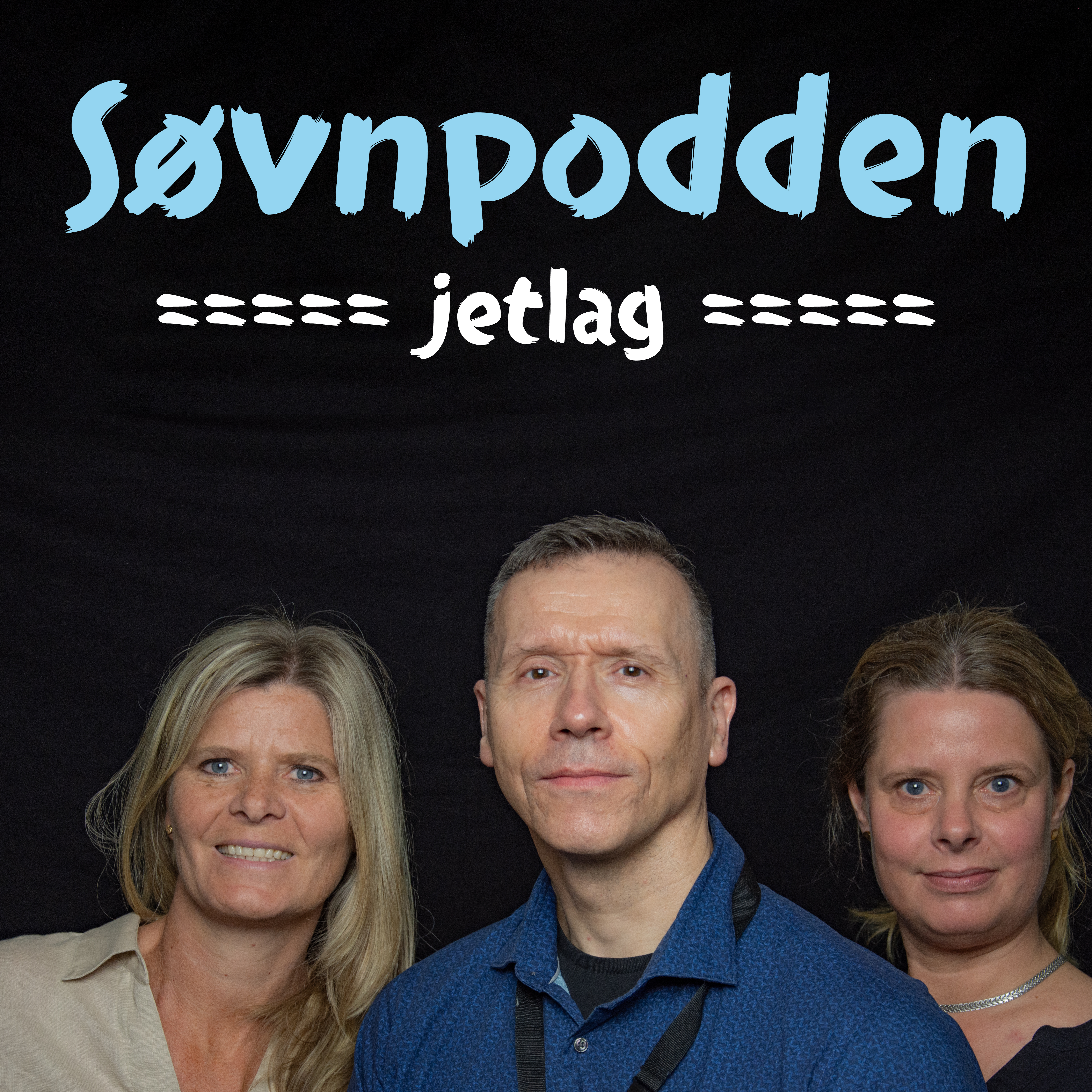 Tre personer som smiler