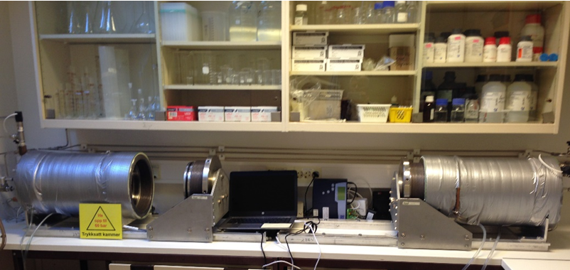 A laptop on a counter