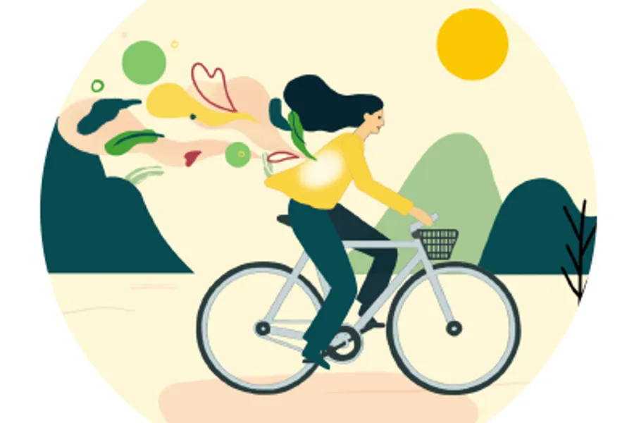 En person som sykler