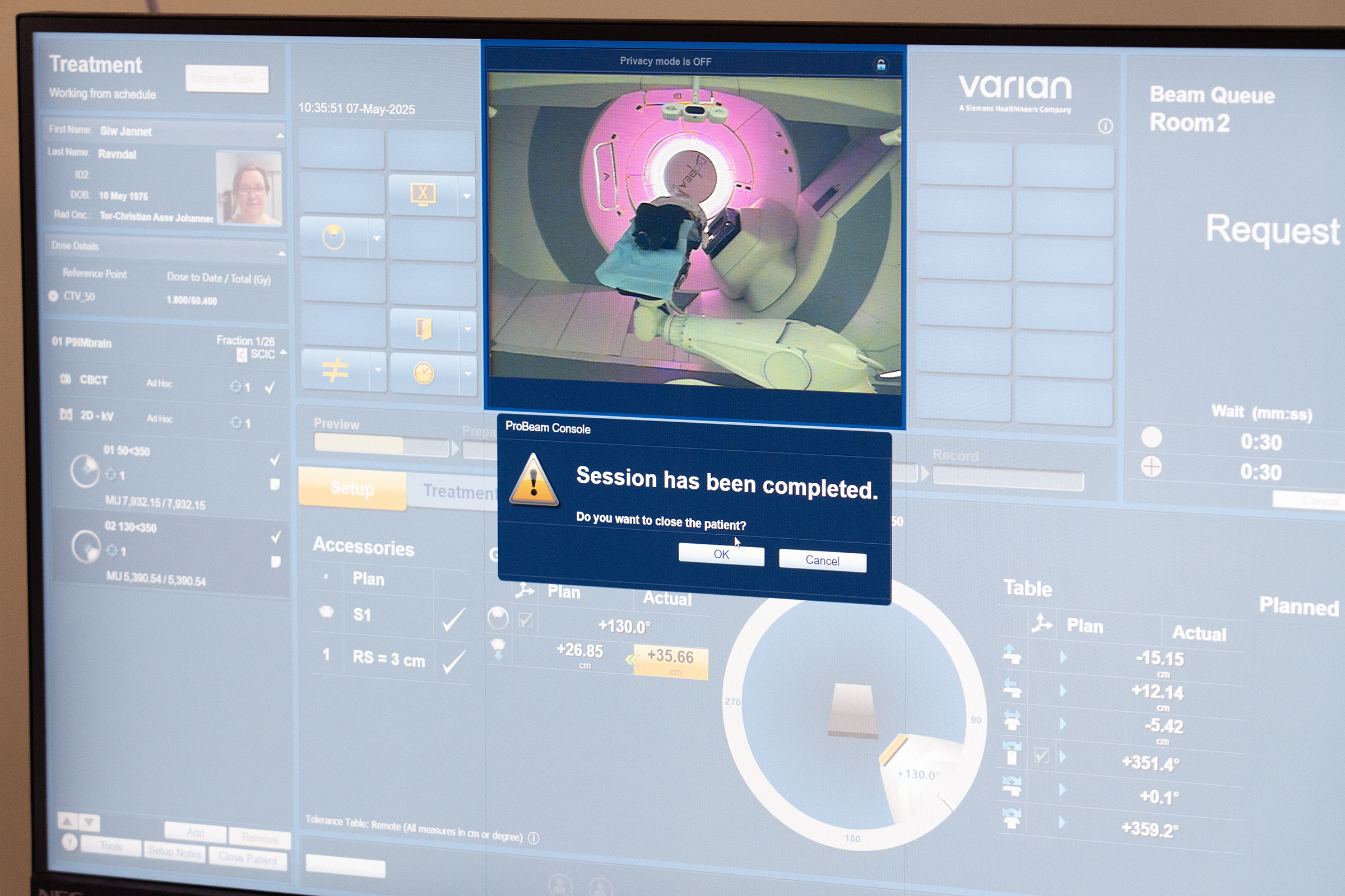 Et skjermbilde av en datamaskin med teksten Session has been completed