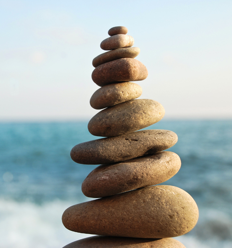 En stabel med steiner