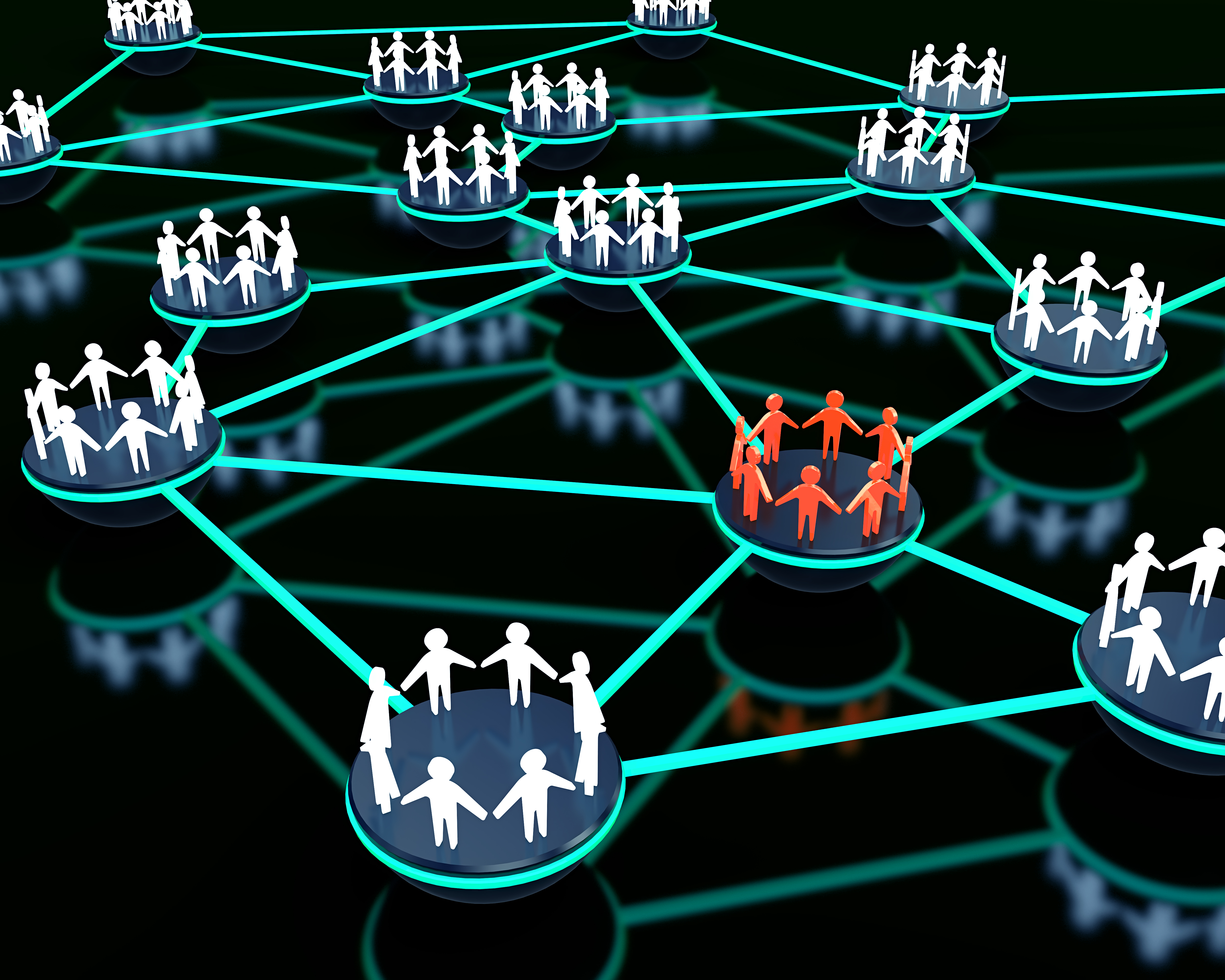 Illustrasjon av mennesker i et nettverk
