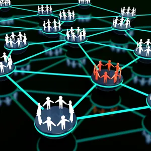 Illustrasjon av mennesker i et nettverk