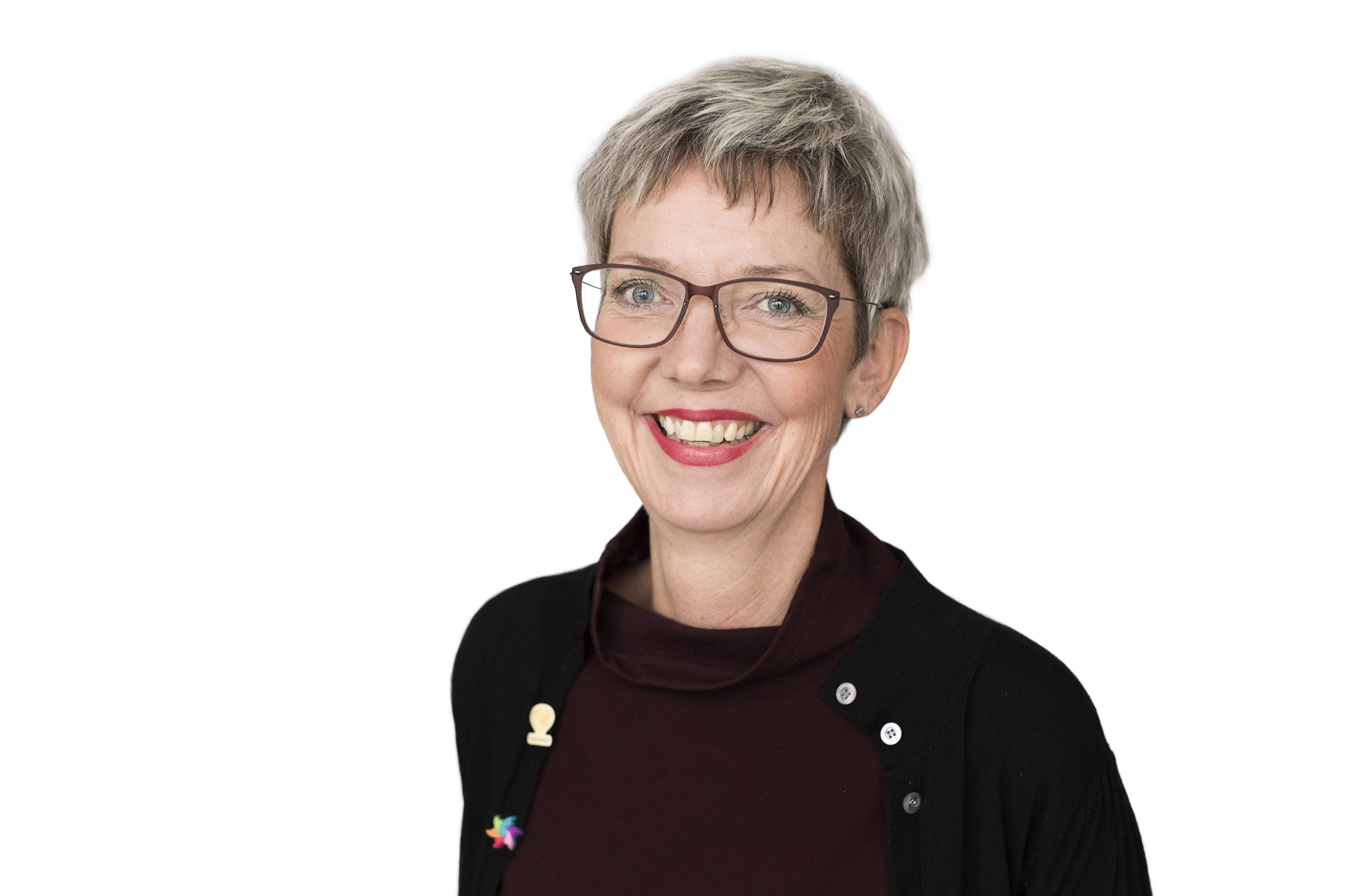 En kvinne med briller