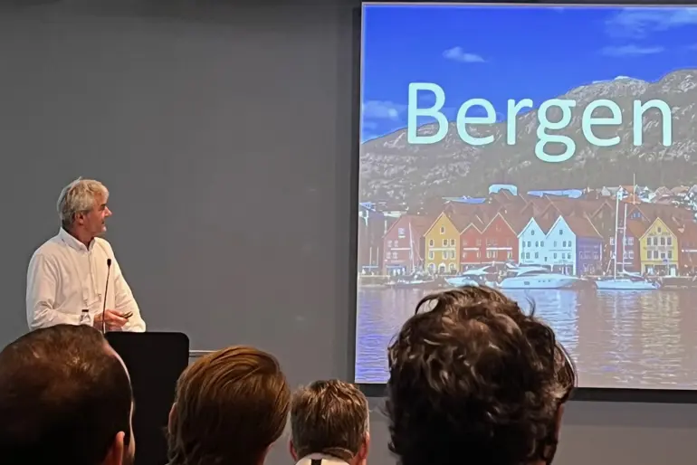 En person som holder en presentasjon