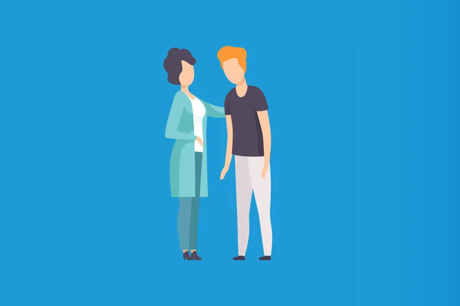 mann og dame som snakker sammen