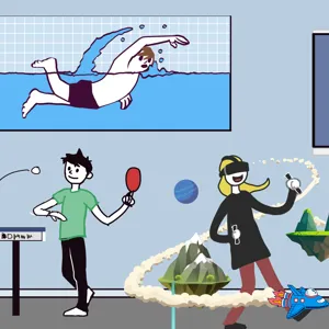 Viser bilde av ulike mennesker som gjør ulike aktiviteter