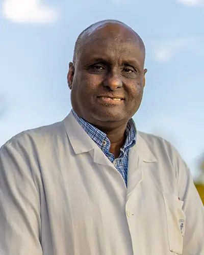 A man in a white shirt