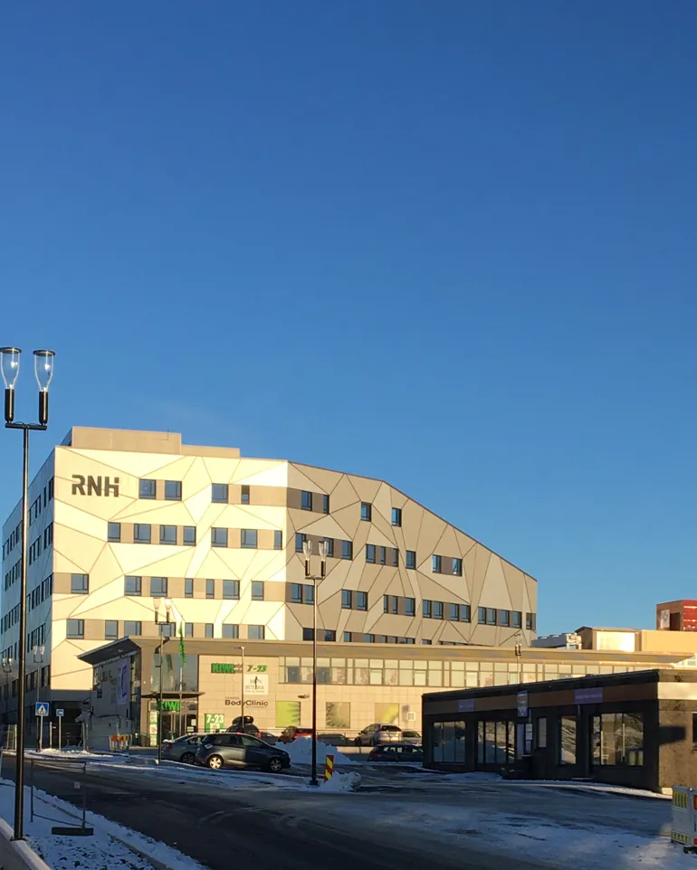 Eksteriør bygg Region Nordhordland Helsehus. Foto