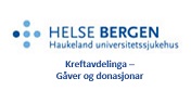 Logo Helse Bergen Haukeland universitetssjukehus, Kreftavdelinga - gåver og donasjoner. 