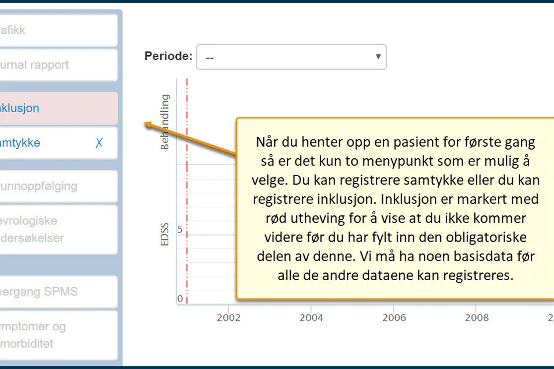 Viser skjermbilde fra inklusjon