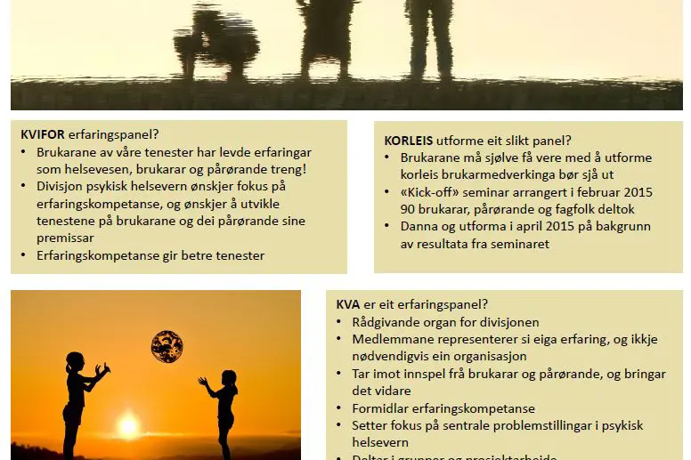 Plakat for erfaringspanel. Grafisk illustrasjon