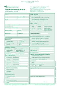 Skjermbilde av MSIS-skjema tuberkulose