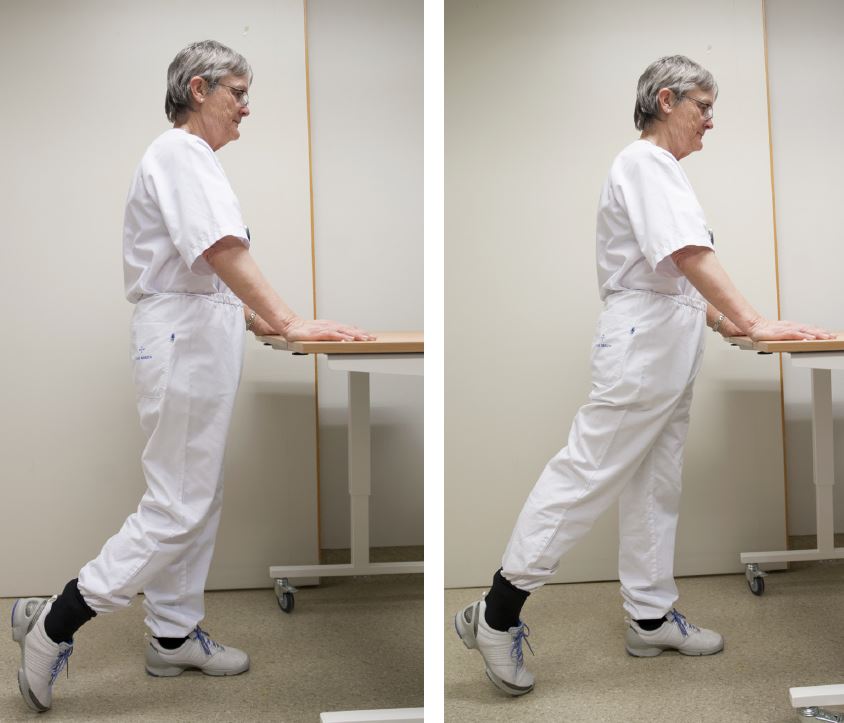 Montasje - to bilder; tå sklir bakover, tå sklir tilbake. Foto