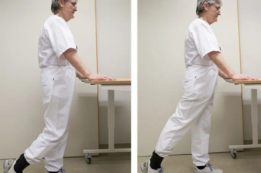 Montasje - to bilder; tå sklir bakover, tå sklir tilbake. Foto