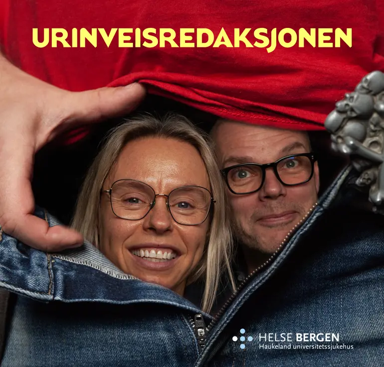 Øyvind og Anne kikker ut av en gylf, coverillustrasjon