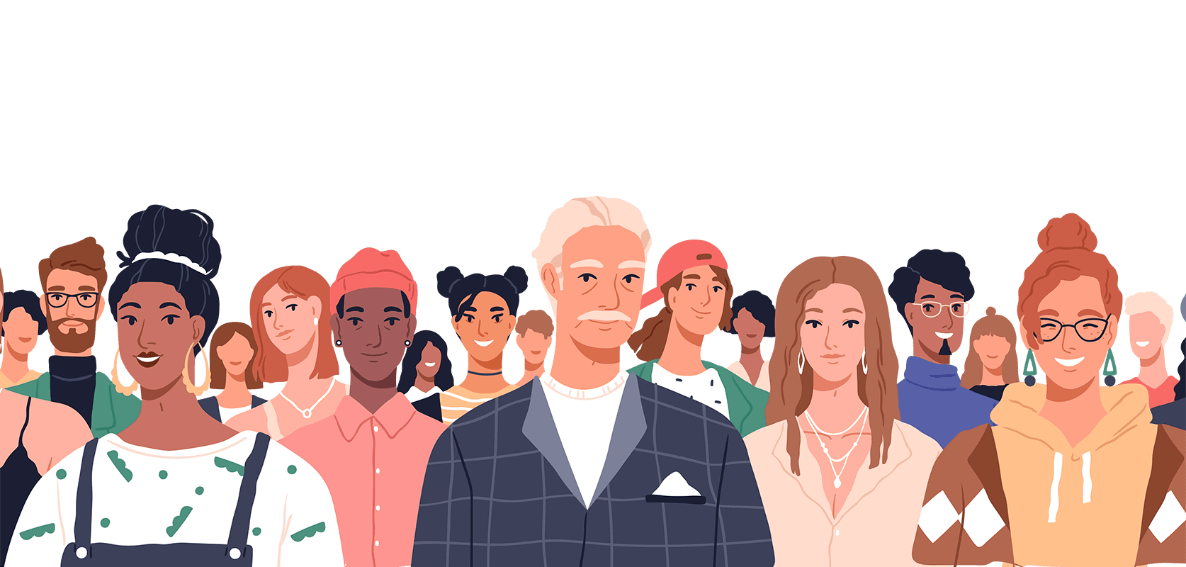 Illustrasjon gruppe mennesker