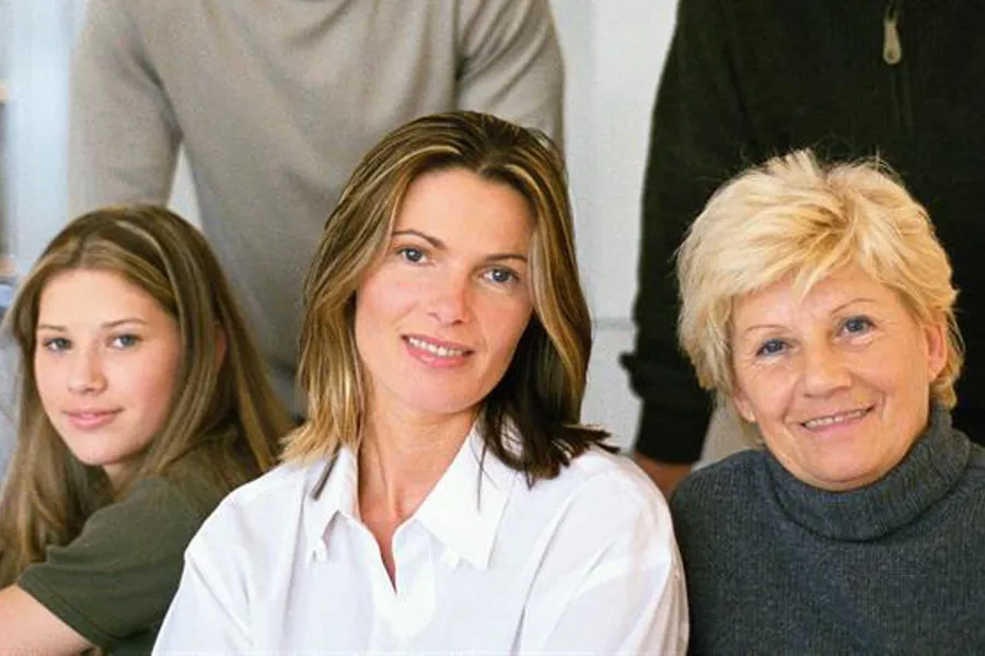 Women in three generations. Photo