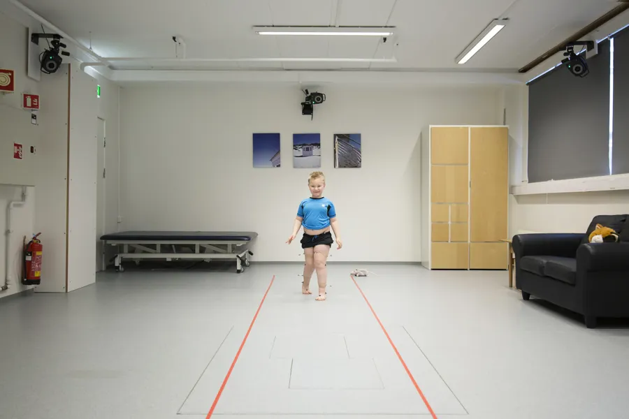 Ganganalyse med pasient. Foto