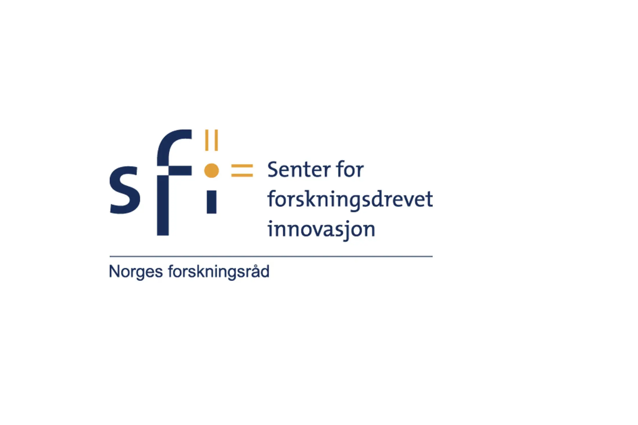 Logo SFI - Senter for forskningsdrevet innovasjon, Norges forskningsråd. Grafisk illustrasjon.