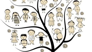 Familie plassert i familietre. Illustrasjon