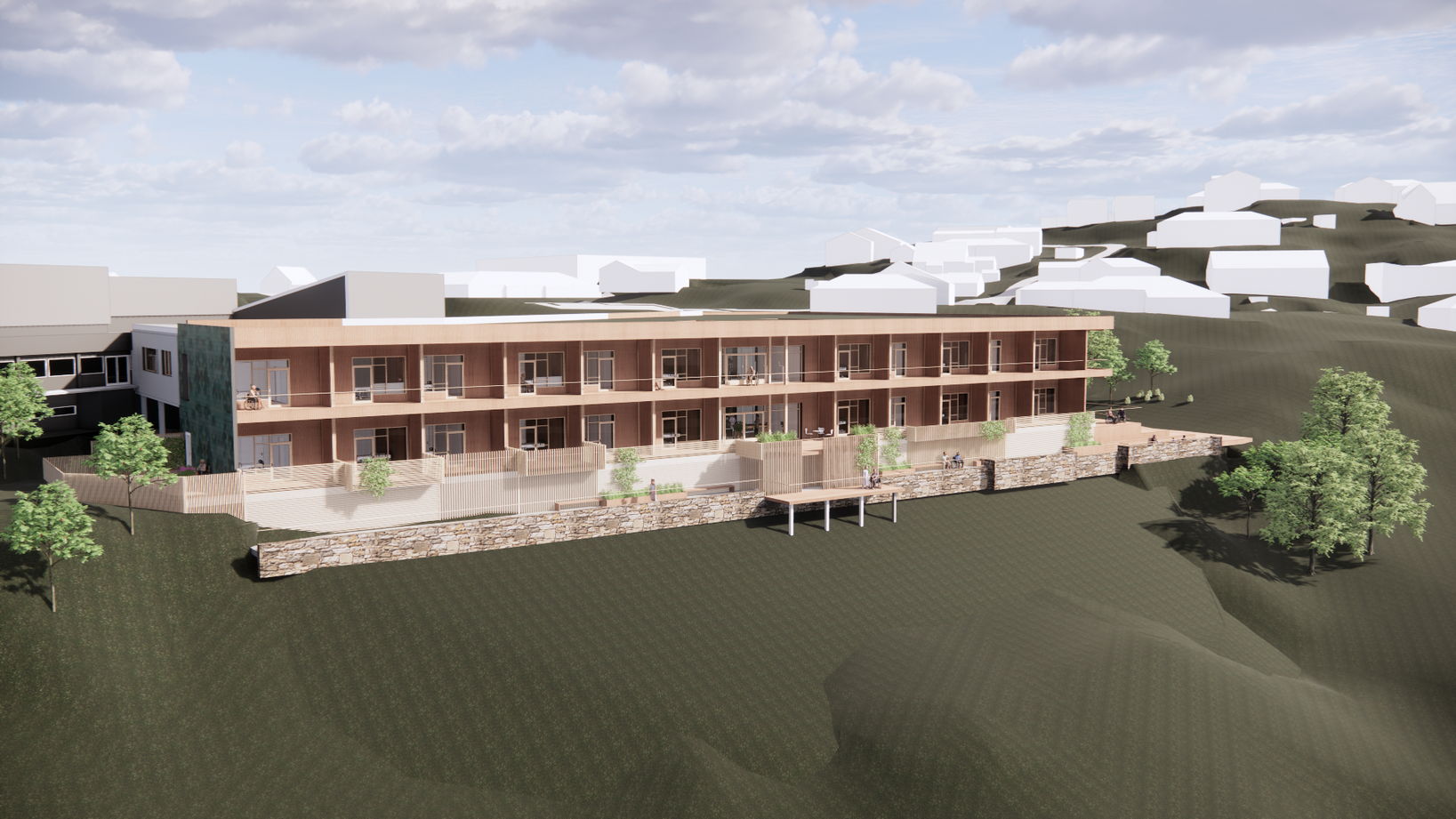 Arktiekttegning av Nye Rehabiliteringsklinikken på Nordås