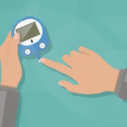 Tegning av blodsukkermåling