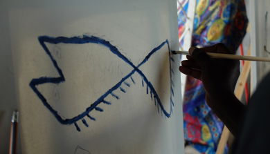 A person painting a picture