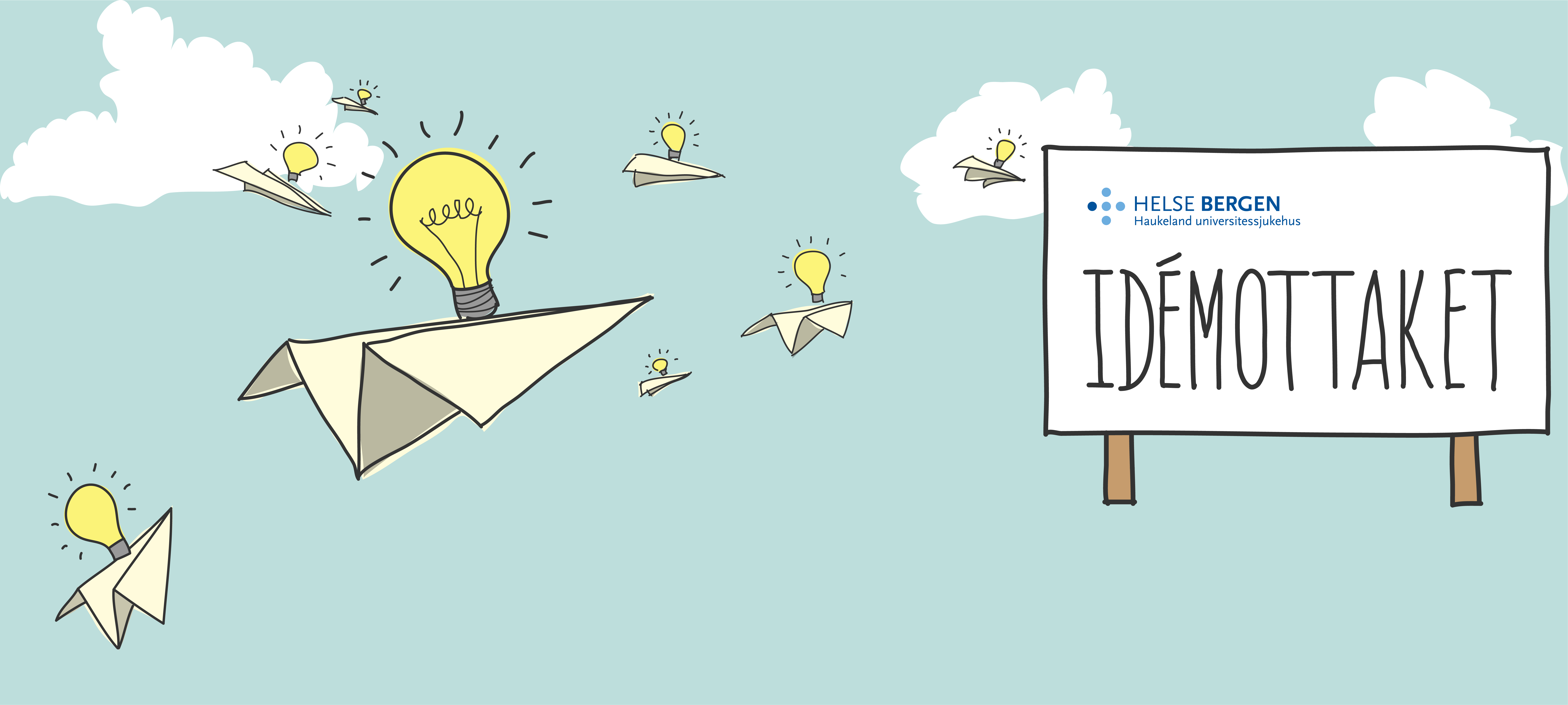 lyspærer i papirfly på vei til idemottaket