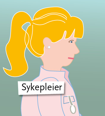 Illustrasjon av kvinnelig sykepleier i profil. Grafikk