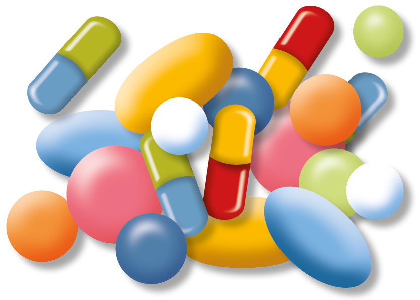 Illustrasjon av medisinpiller. Grafikk