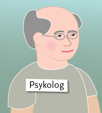 Illustrasjon av eldre mannlig psykolog med briller. Grafikk