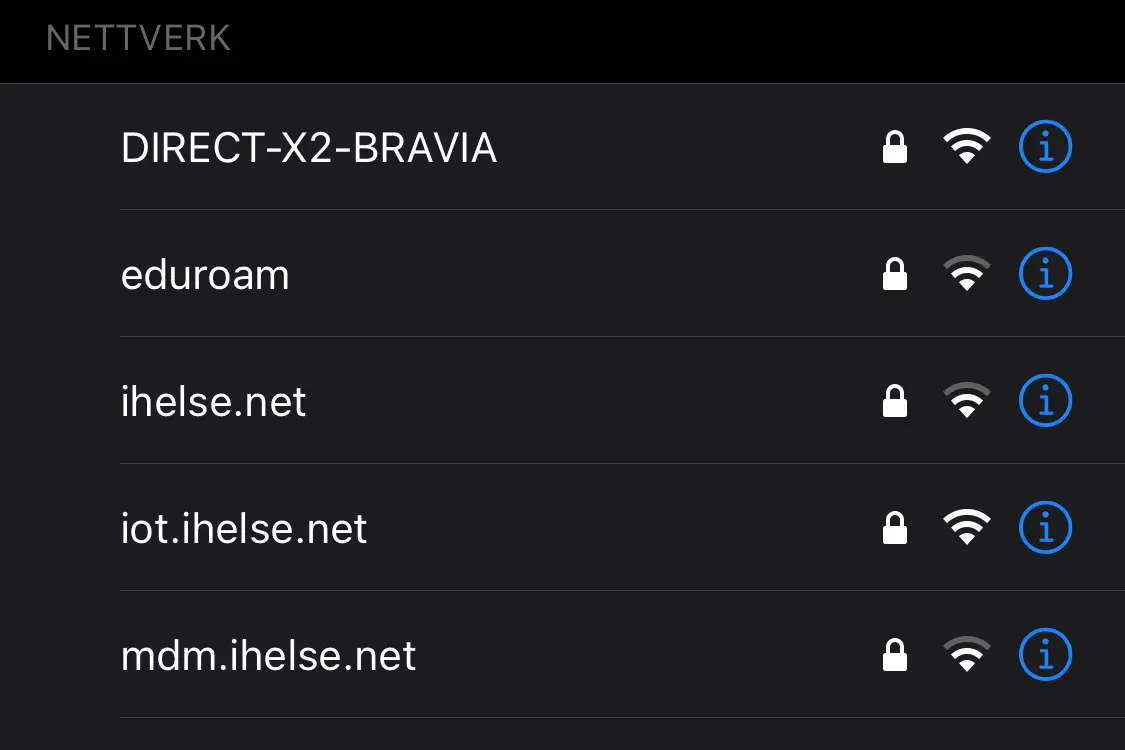 I for informasjon. Skjermdump iphone