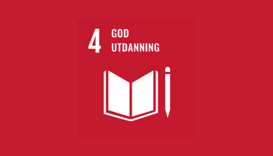 FNs berekraftsmål nummer 4&#58; God utdanning. Grafikk