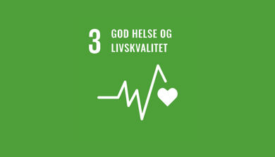 FNs berekraftsmål nummer 3&#58; God helse og livskvalitet. Grafikk